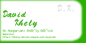 david khely business card